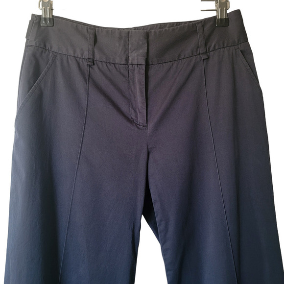 BCBGMaxaria Wide Leg Mid Rise Flat Front Dress Pant Old Money Slacks Size 04 - Picture 3 of 14